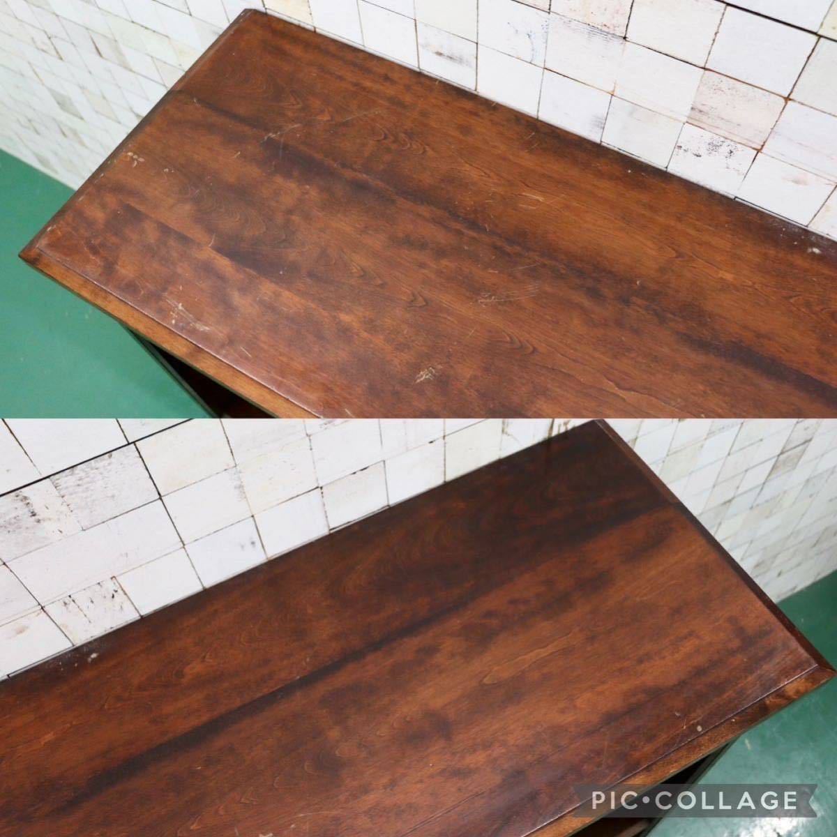 GMFT338○九州民芸家具 サイドボード 飾り棚 リビングボード 食器棚 格子戸 茶棚 和家具 樺材 和室 座敷 和モダン アンティーク 定価約45万