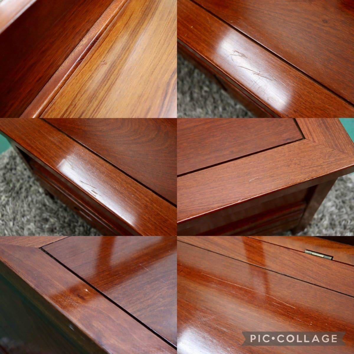 GMFT346○唐木 花梨 無垢材 囲炉裏ベンチ ダイニングチェア 長椅子 和家具 収納付き 炉端 和モダン レトロ アンティーク 希少