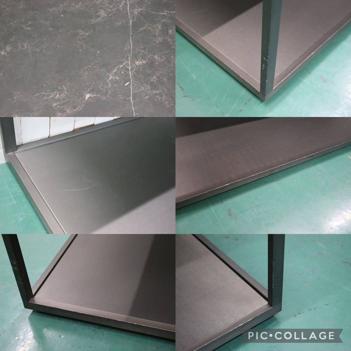 GMFH224A○大理石 飾り台 店舗什器 ディスプレイ棚 アイアンフレーム モダン インダストリアル