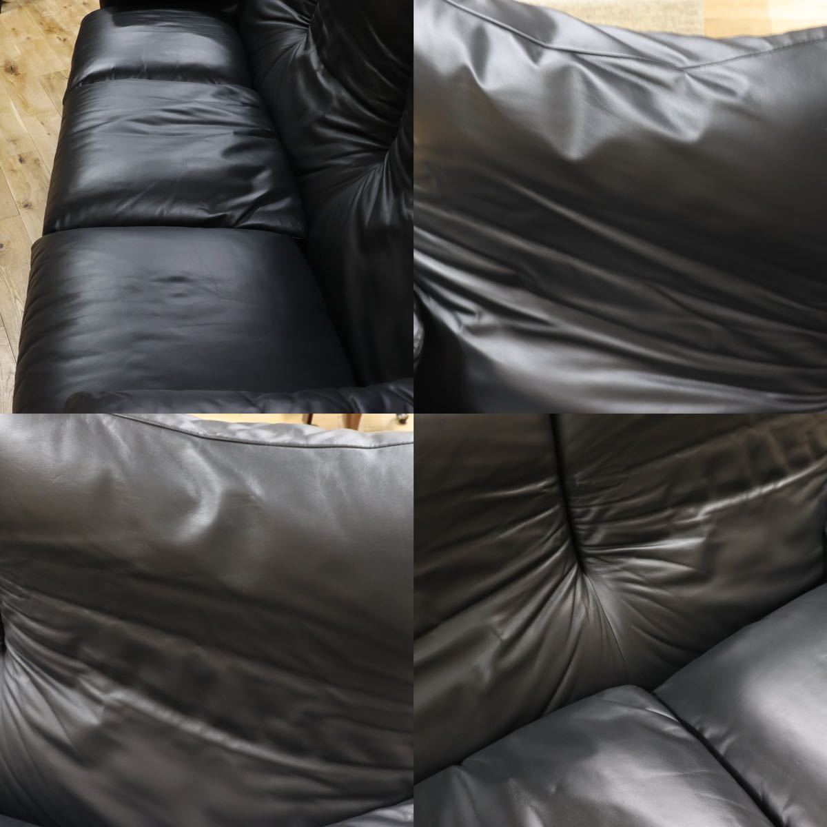 GMFN167○Cassina / カッシーナ 675 MARALUNGA マラルンガ 3人掛けソファ トリプルソファ 本革 ヴィコ・マジストレッティ 定価約215万 美品