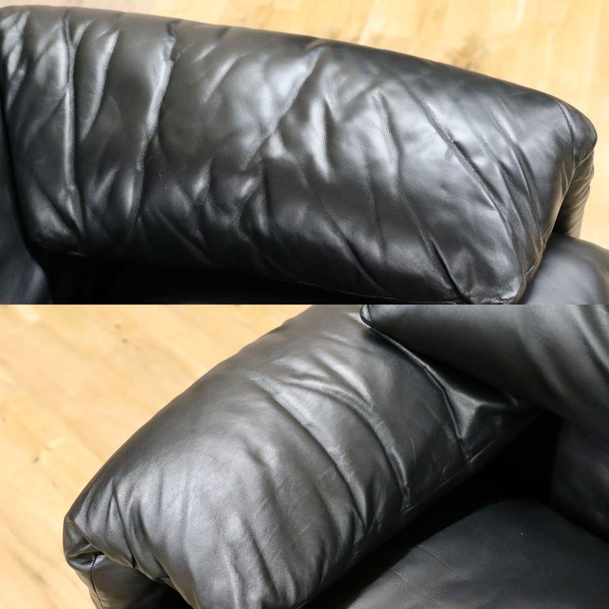 GMFN167○Cassina / カッシーナ 675 MARALUNGA マラルンガ 3人掛けソファ トリプルソファ 本革 ヴィコ・マジストレッティ 定価約215万 美品