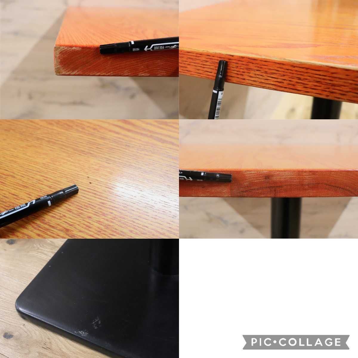 GMFH237B○飛騨産業 / HIDA キツツキ 9981 ダイニングテーブル カフェテーブル 楢材 無垢 インダストリアル 店舗什器 カフェ 飛騨家具