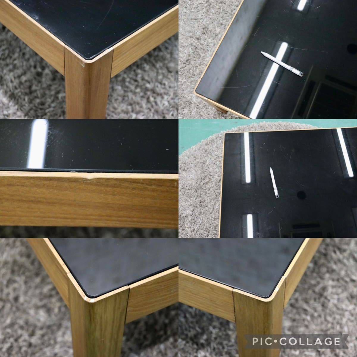 GMFT278○ACTUS / アクタス DALLA ダラ センターテーブル リビングテーブル ローテーブル ブラックガラス