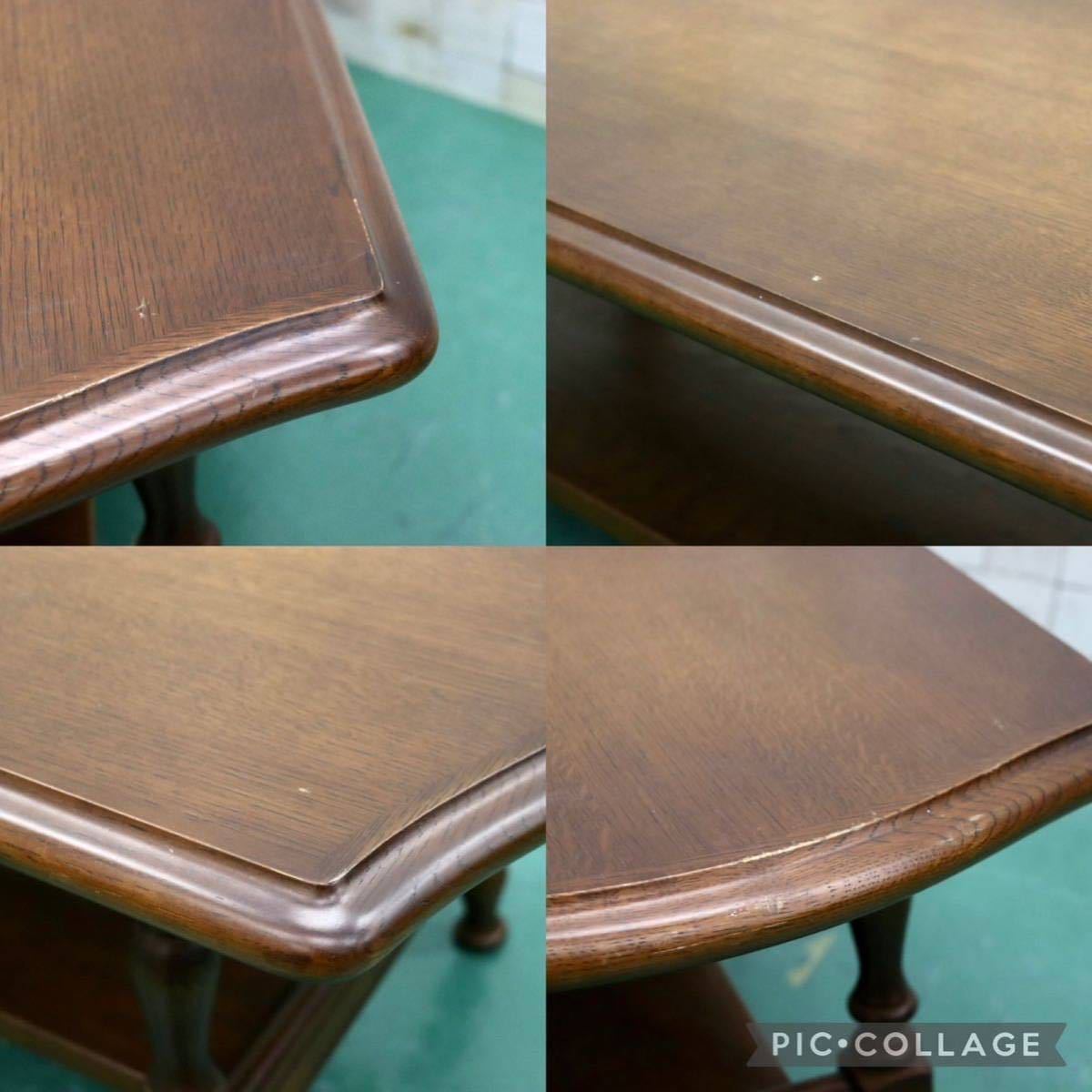 GMFT369○飛騨産業 / HIDA 穂高 キツツキ センターテーブル リビングテーブル コーヒーテーブル 応接 楢材 カントリー アンティーク調