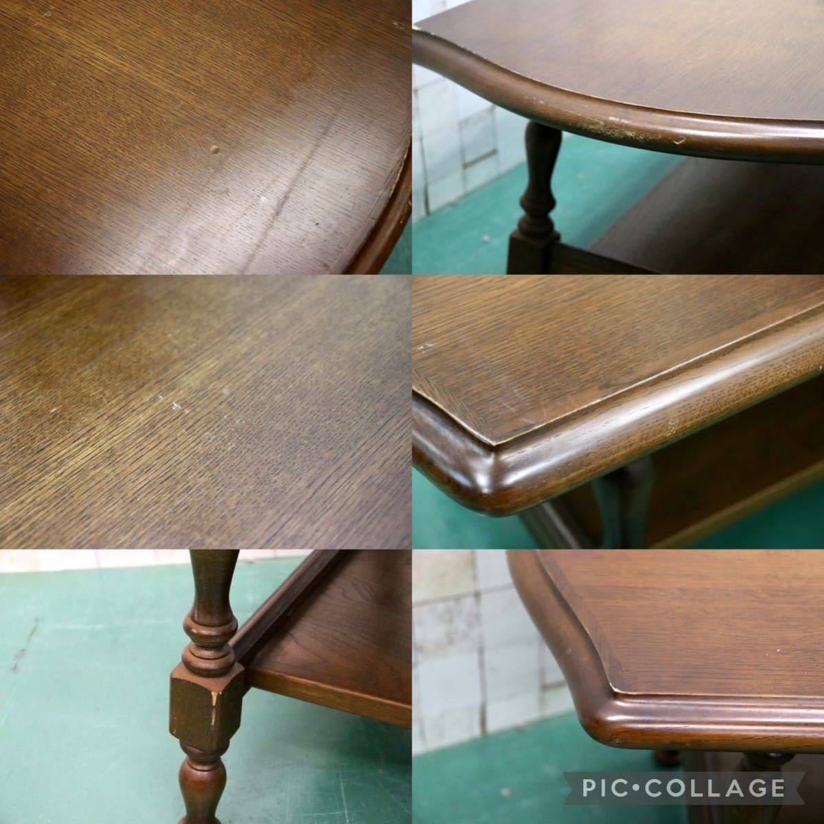 GMFT369○飛騨産業 / HIDA 穂高 キツツキ センターテーブル リビングテーブル コーヒーテーブル 応接 楢材 カントリー アンティーク調