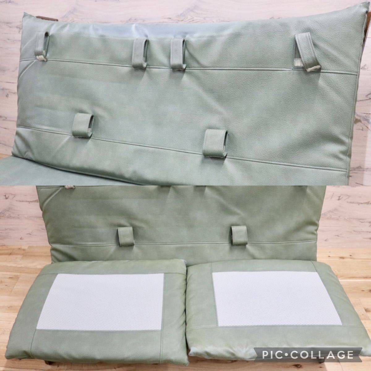 GMFN265○シラカワ / shirakawa 2人掛けソファ ラブソファ 長椅子 合皮 楢材 飛騨家具 モダン 定価約16万