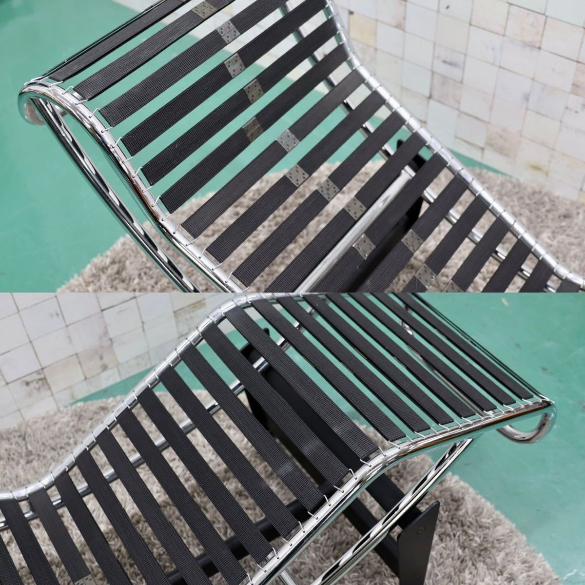 GMFK661○ ル・コルビュジエ LC4 シェーズロング ハラコ イタリア製 ヴィンテージ デザイナーズ 家具 約30万 リプロダクト