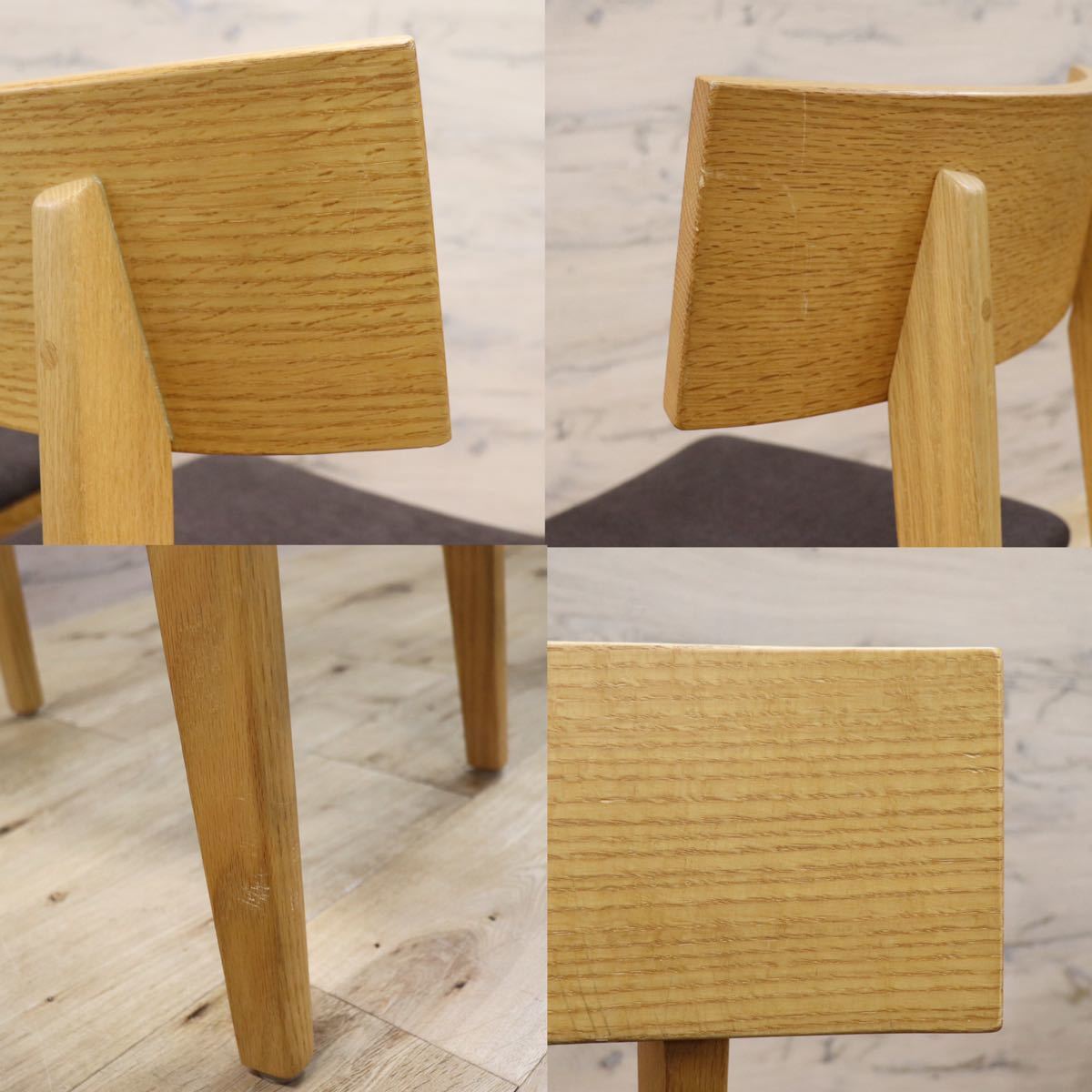 GMFN214○飛騨産業 / HIDA キツツキ 森のことば ダイニングチェア 椅子 4脚セット 座面張替え済み 定価約32万