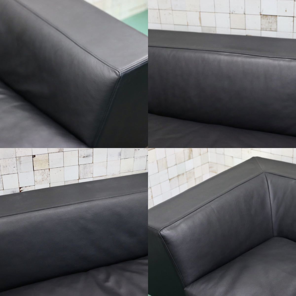 GMFO15○eilersen / アイラーセン ORION SOFA オリオンソファ 黒総革 3人掛けソファ トリプルソファ 北欧 デンマーク ACTUS 約130万 展示品※発送不可