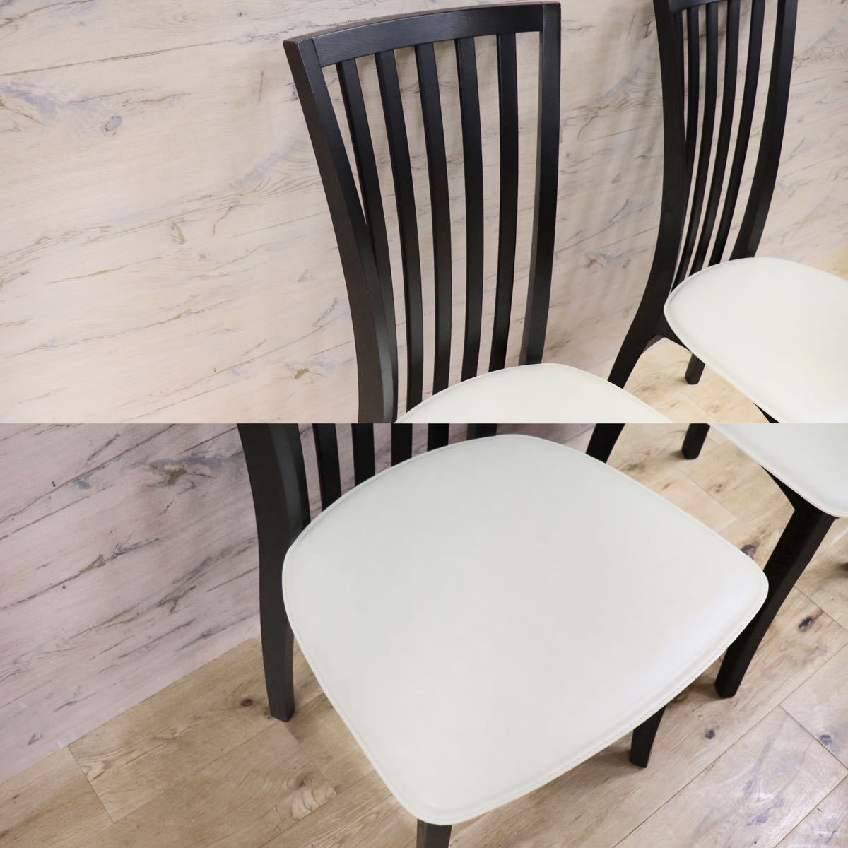 GMFK694B○bross ltalia / ブロスイタリア ダイニングチェア 椅子 2脚セット アイボリー IDC大塚家具 定価約6.5万