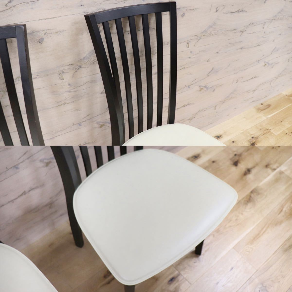 GMFK694B○bross ltalia / ブロスイタリア ダイニングチェア 椅子 2脚セット アイボリー IDC大塚家具 定価約6.5万