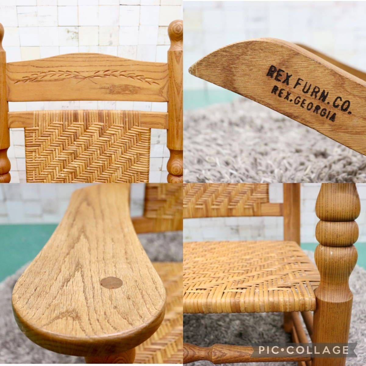 GMFH345○REX furniture / レックス ファニチャー アメリカ製 ロッキングチェア 揺り椅子 無垢 オーク材 カントリー ノスタルジック