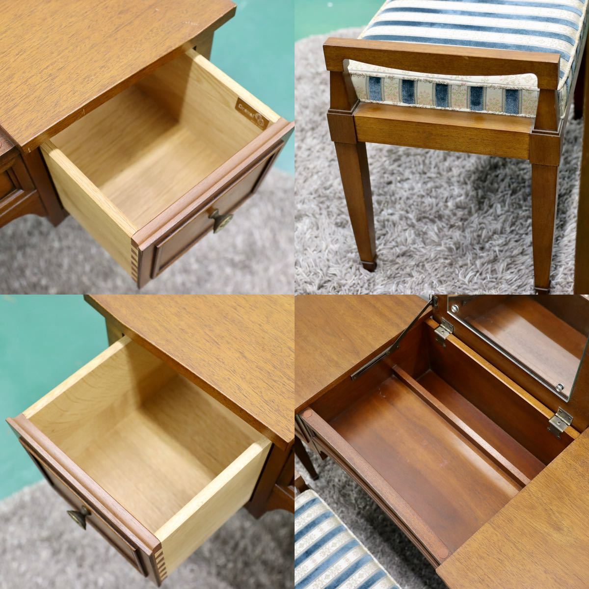 GMFS339○DREXEL HERITAGE / ドレクセルヘリテイジ トライユン 鏡台 ドレッサー&スツール マホガニー クラシック 希少 定価約52万