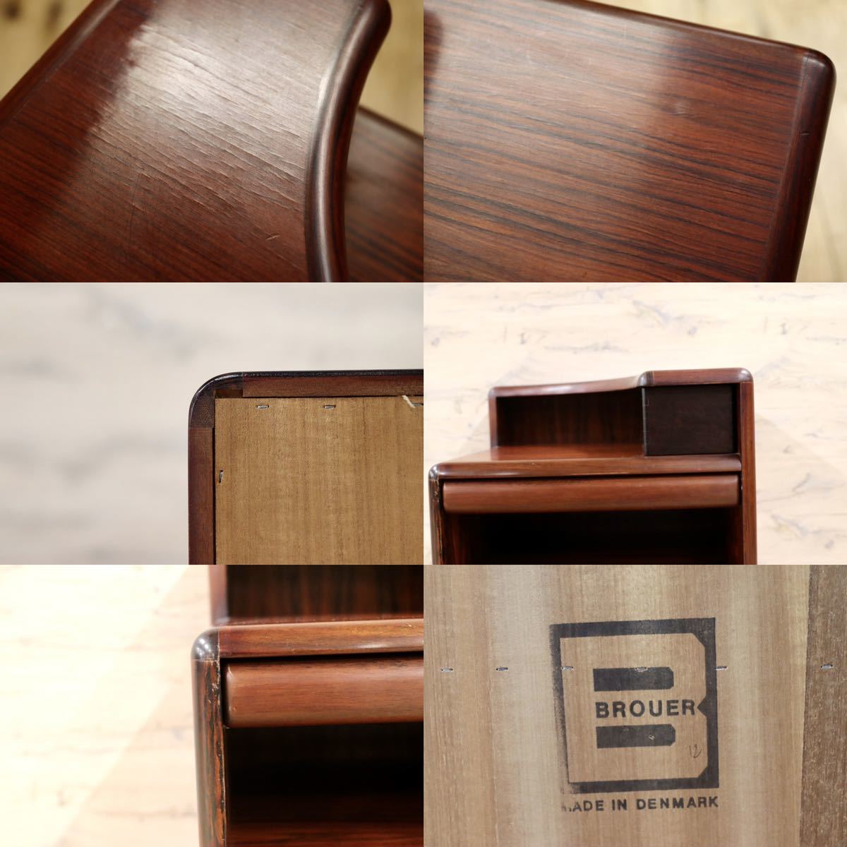 GMFK764A○BROUER コーナーキャビネット サイドキャビネット 北欧 デンマーク 希少 ヴィンテージ ローズウッド材 リビング収納 書斎