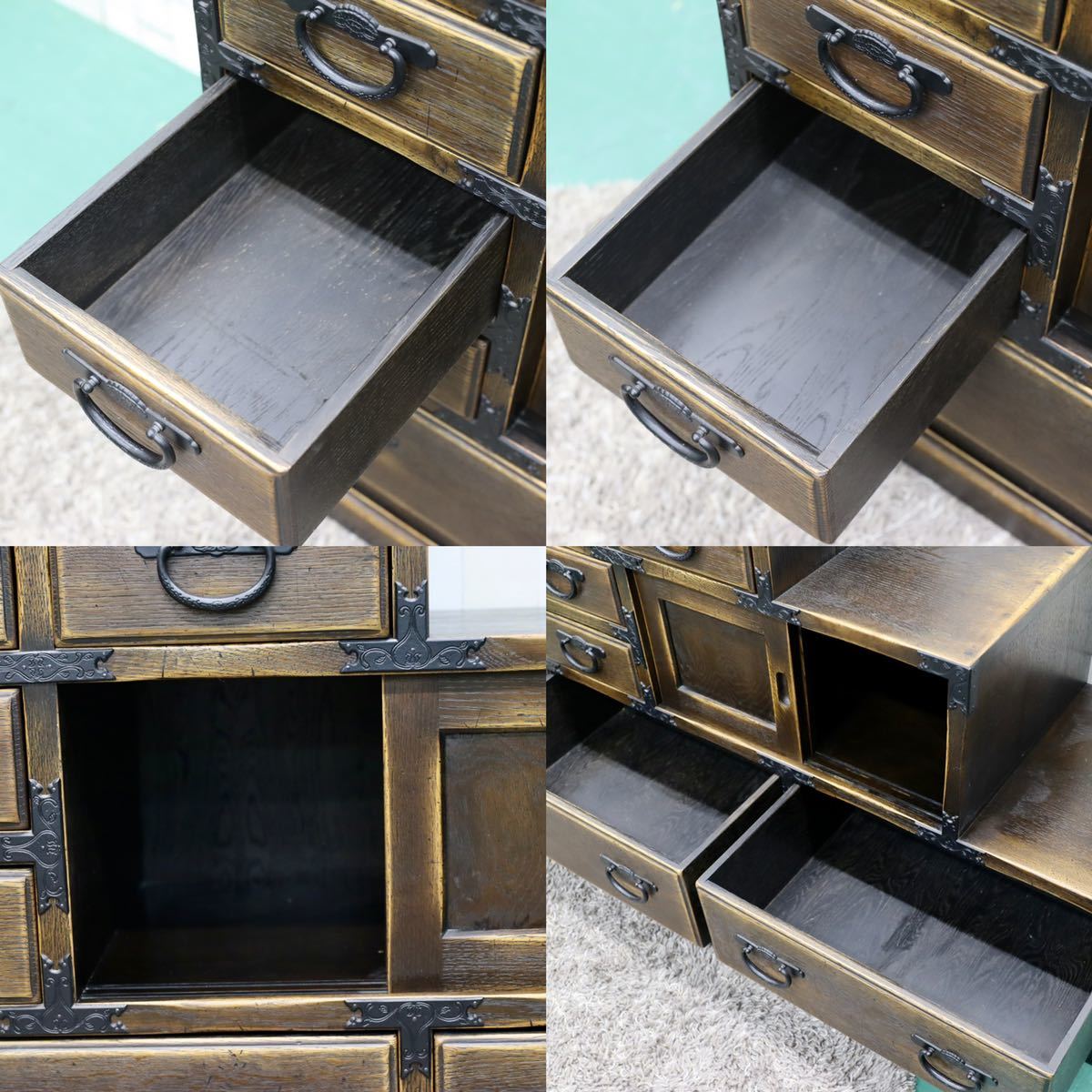 GMFS392○飛騨産業 / HIDA PROVINCIAL プロヴィンシャル 階段箪笥 サイドボード リビングボード オーク無垢材 最高級 現行定価94万 美品