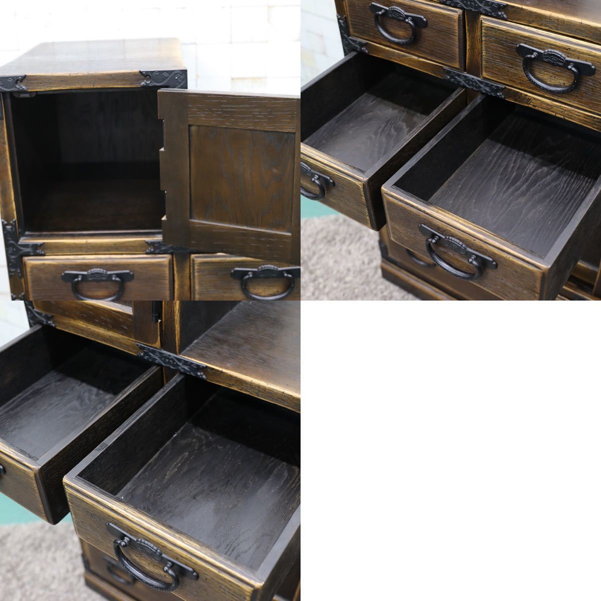 GMFS392○飛騨産業 / HIDA PROVINCIAL プロヴィンシャル 階段箪笥 サイドボード リビングボード オーク無垢材 最高級 現行定価94万 美品