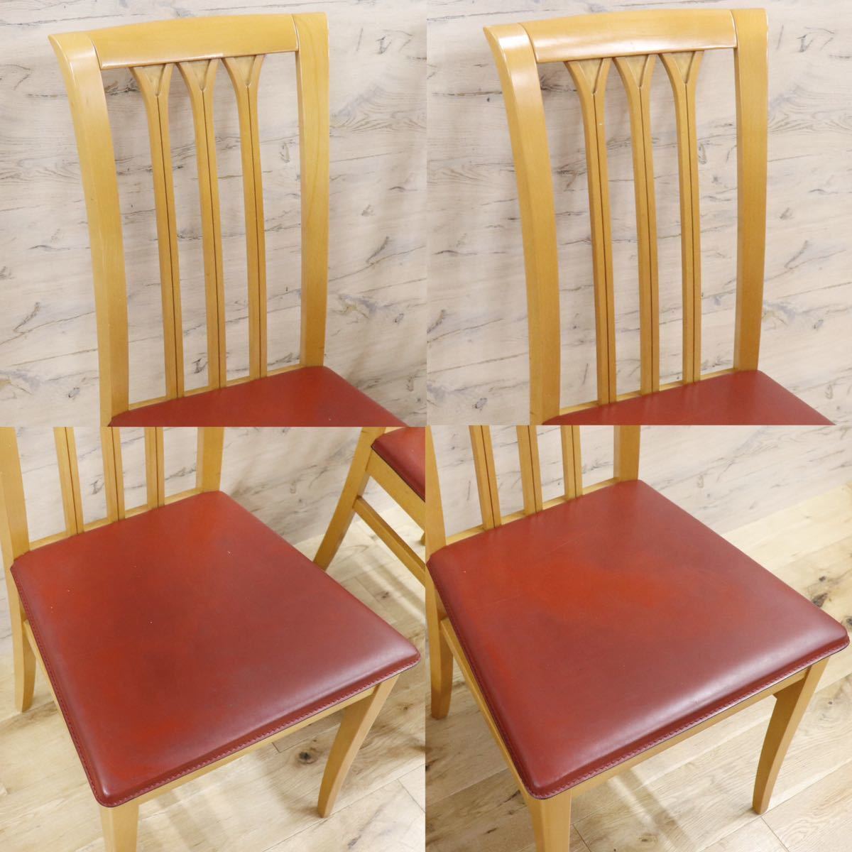 GMFK831A○IDC大塚家具 イタリア製 ダイニングチェア 椅子 2脚セット レザー クラシック アンティーク 検)BROSS