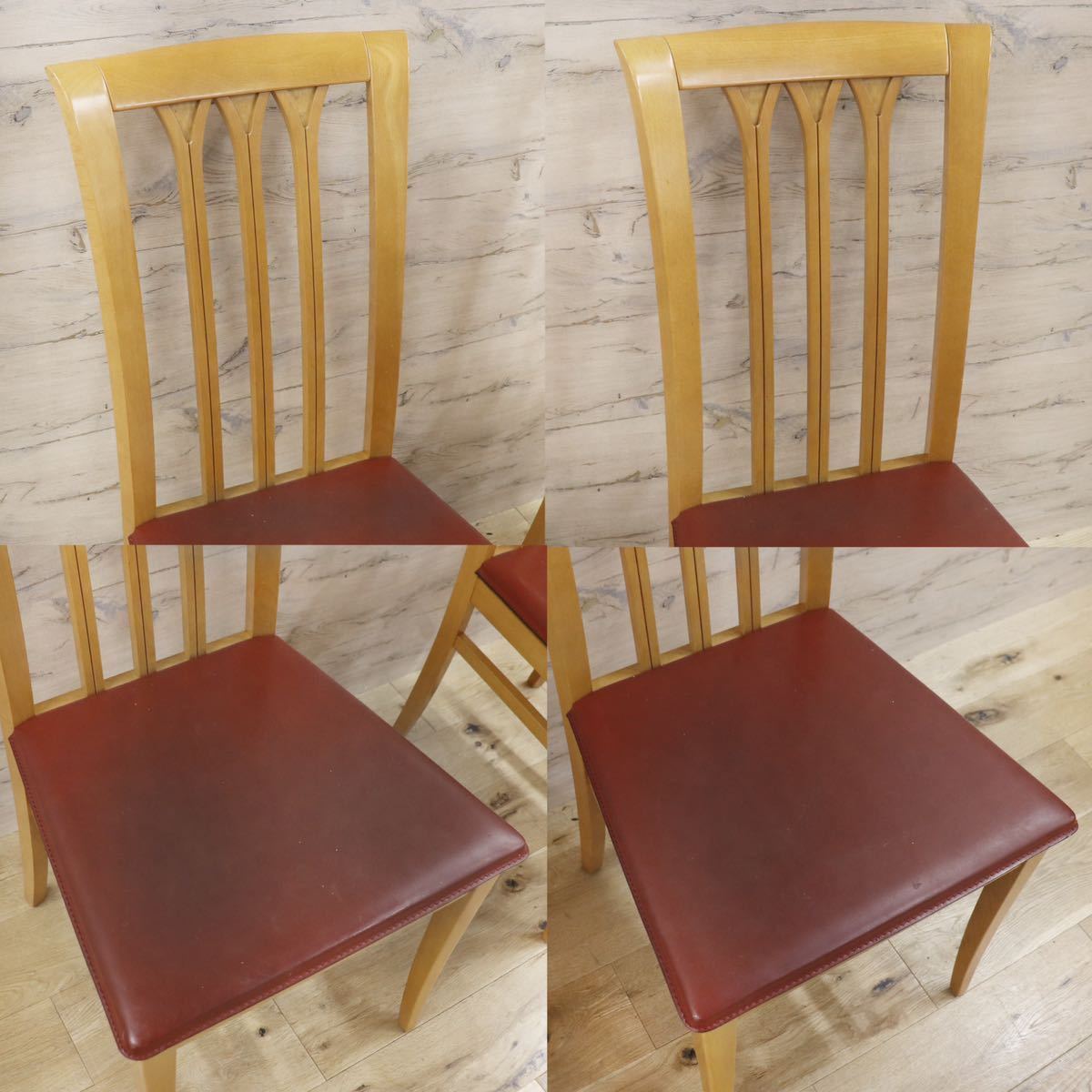 GMFK831C○IDC大塚家具 イタリア製 ダイニングチェア 椅子 2脚セット レザー クラシック アンティーク 検)BROSS