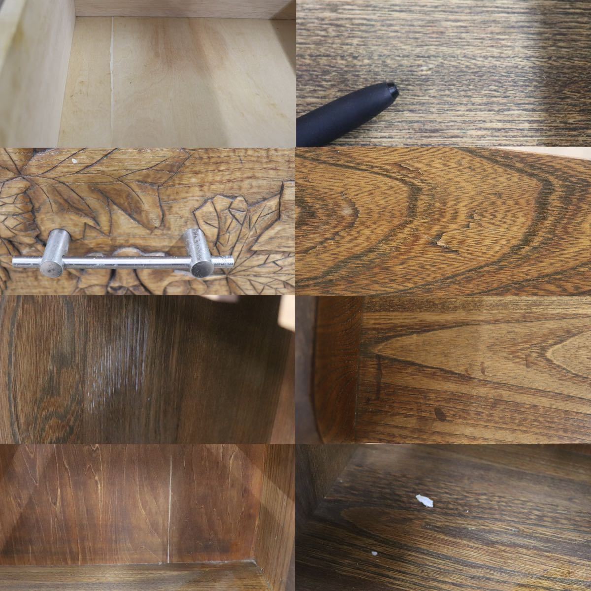 GMFK778○アンティーク調 レトロ 電話台 FAX台 花台 飾り台 彫刻 クラシック 木製