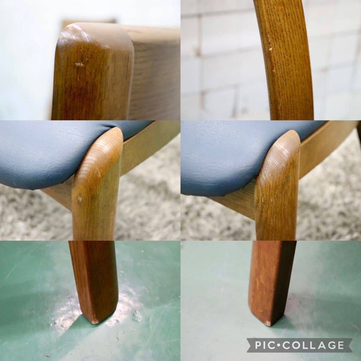 GMFS386○シラカワ / shirakawa S-705 ダイニングチェア アームレスチェア 椅子 2脚セット 合皮 楢材 曲木 和モダン レトロ 飛騨家具