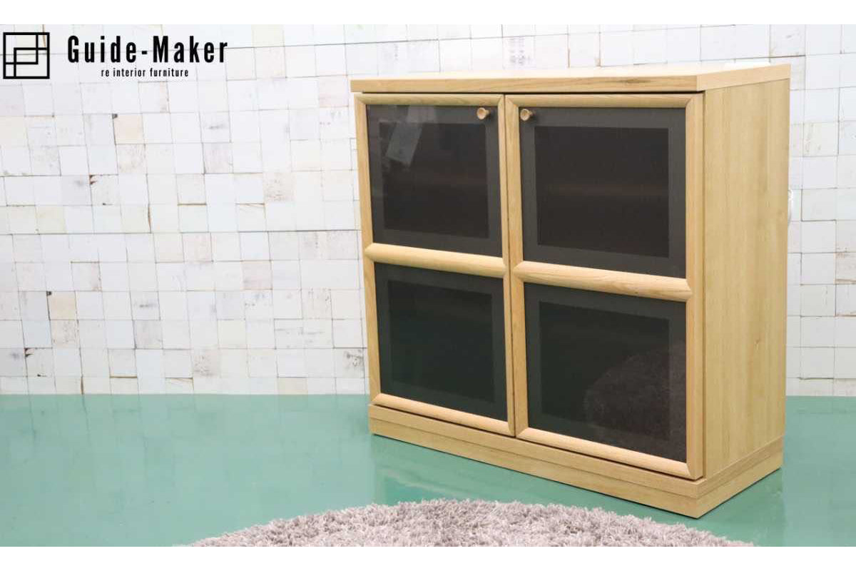 GMFH57○MORITA / モリタインテリア トランク キャビM キャビネット 食器棚 収納棚 レンジ台 ナチュラル オーク材 北欧スタイル