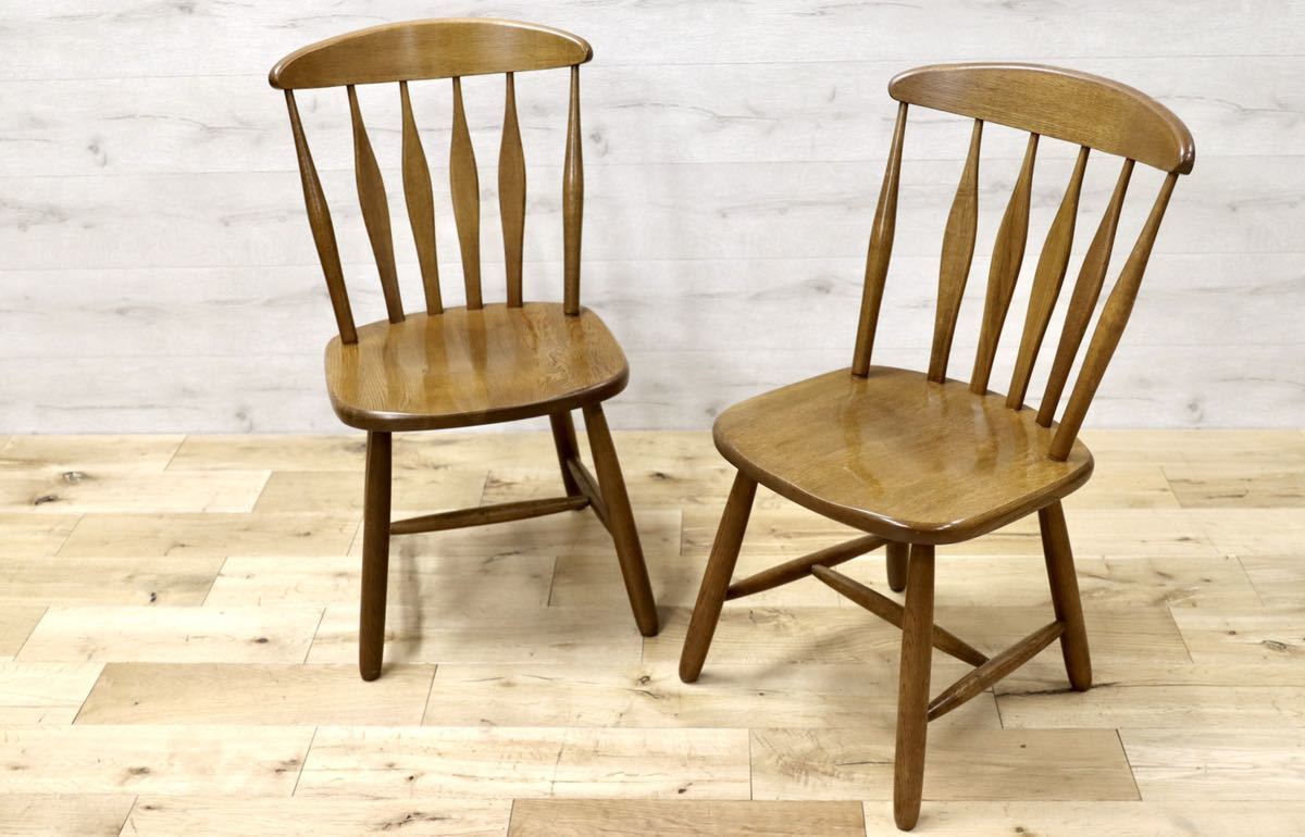 GMFK86A○太平 WINDS ダイニングチェア 椅子 無垢材 2脚セット 飛騨家具 レトロ カントリー カフェ ノスタルジック アンティーク