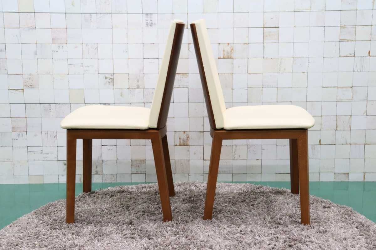 GMFK158B○Skovby / スコービー SM51K ダイニングチェア チェア 椅子 北欧家具 希少 デンマーク レザー クリーム 2脚セット ACTUS
