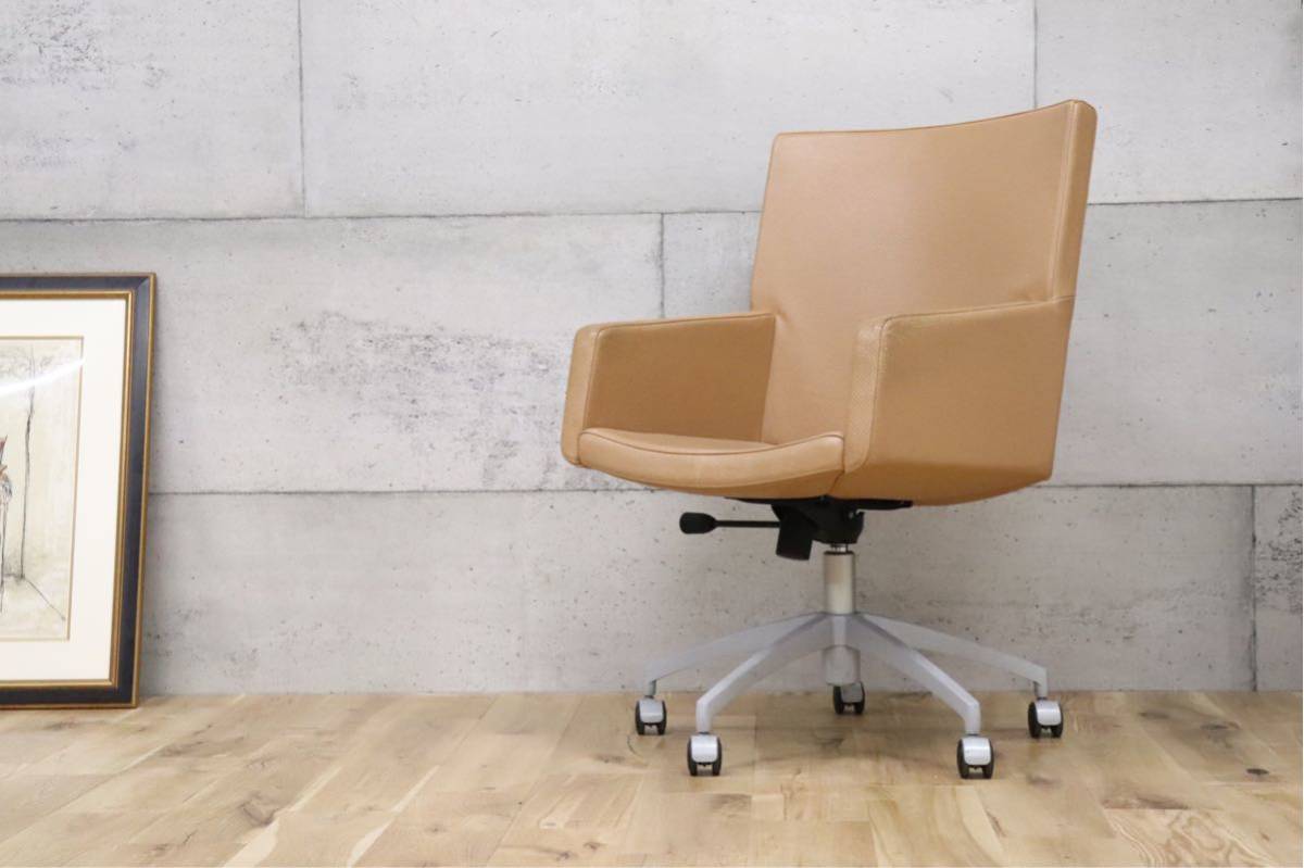 gmbk570F ○ INNO インノ ○ 希少 Harri Korhonen ヴィンテージ デスクチェア ワーキング 本革 北欧 検)ウェグナー モーエンセン