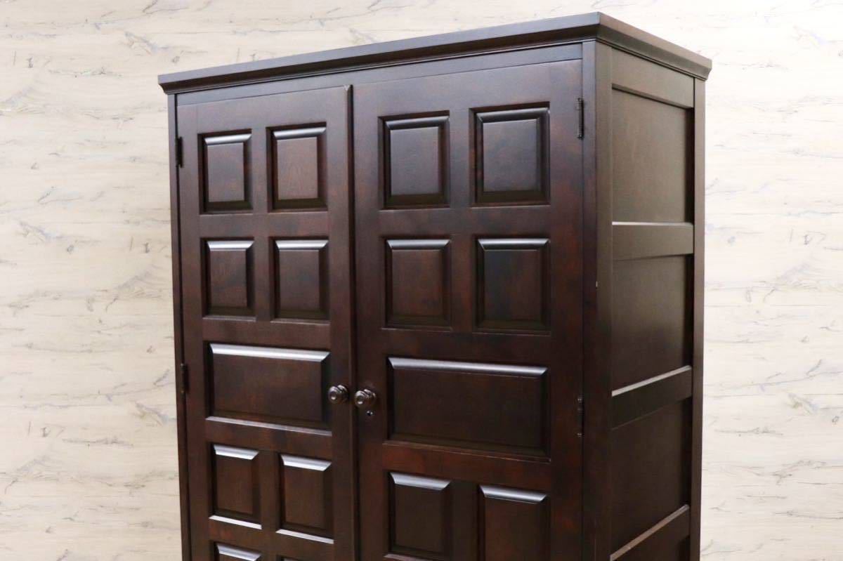 GMFK632○北海道民芸家具 クラレインテリア ワードローブ クローゼット 洋服タンス 整理箪笥 樺材 古民家 和室 アンティーク 定価約58万