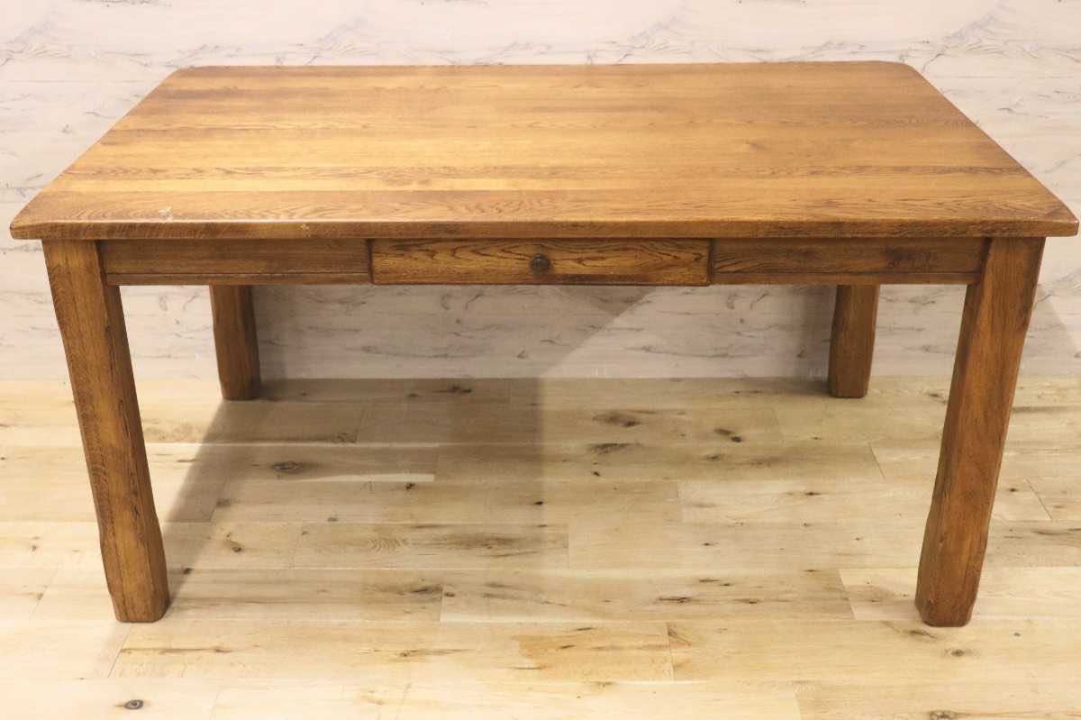GMFN267○ダッチカントリースタイル ダイニングテーブル 食卓テーブル テーブル 作業机 無垢材 天然木 楢材 ヴィンテージ