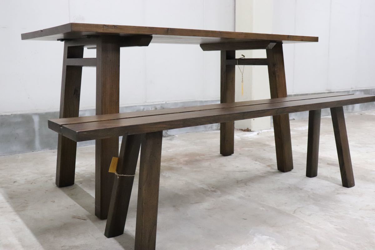 CORIGGE MARKET ○ 無垢 アジアン テーブル&ベンチ 2点セット 展示品 gmct87