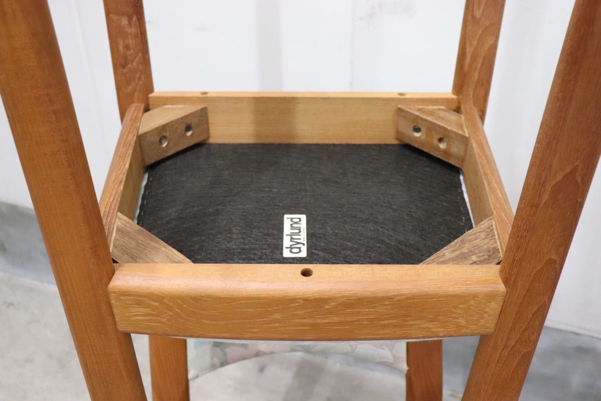 GMCK114○dyrlund デューロン ダイニングチェア4脚セット デンマーク 北欧家具 チーク無垢材 高級 ファブリック 希少 ヴィンテージ