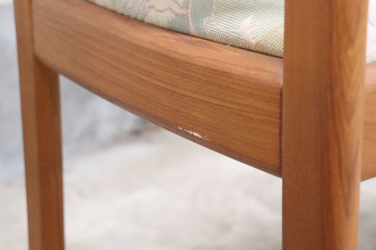 GMCK114○dyrlund デューロン ダイニングチェア4脚セット デンマーク 北欧家具 チーク無垢材 高級 ファブリック 希少 ヴィンテージ