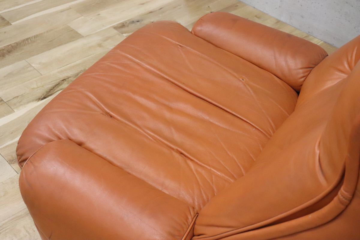 gmck343B ○ 希少 airborne エアボーン社 ○ ビンテージ 1人掛けソファ シングルソファ リビング チェア 革張り 年代物 パーソナルチェア