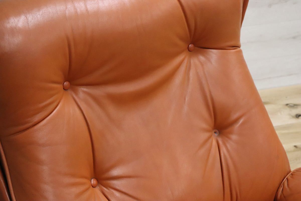 gmck343B ○ 希少 airborne エアボーン社 ○ ビンテージ 1人掛けソファ シングルソファ リビング チェア 革張り 年代物 パーソナルチェア