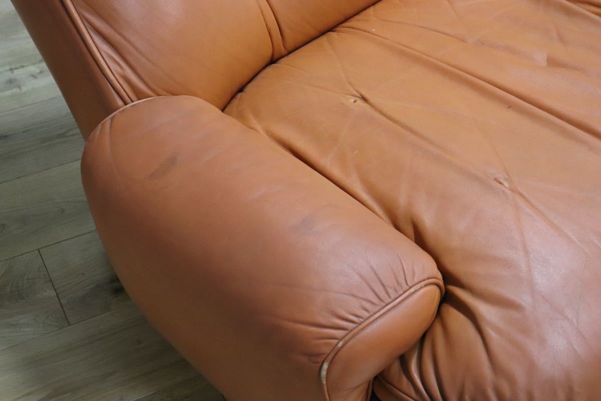 gmck343B ○ 希少 airborne エアボーン社 ○ ビンテージ 1人掛けソファ シングルソファ リビング チェア 革張り 年代物 パーソナルチェア