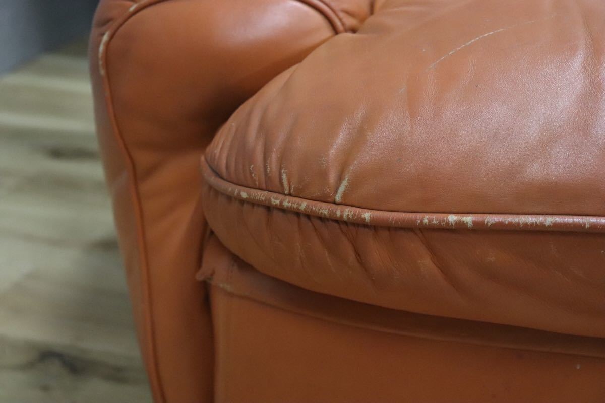 gmck343B ○ 希少 airborne エアボーン社 ○ ビンテージ 1人掛けソファ シングルソファ リビング チェア 革張り 年代物 パーソナルチェア