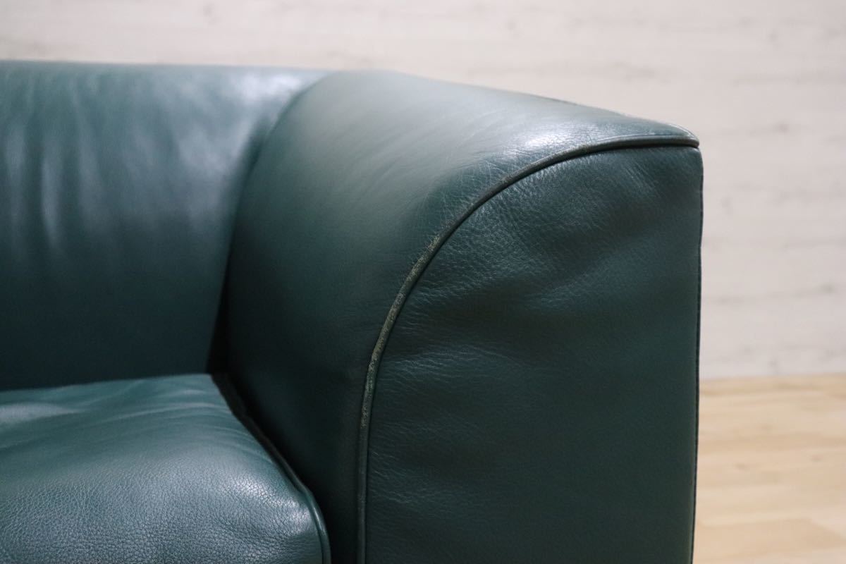 GMCK342○rossi di albizzate ロッシディアルビザーテ イタリア最高峰 IDC大塚家具 緑 シングルソファ 総革 モダン 約200万