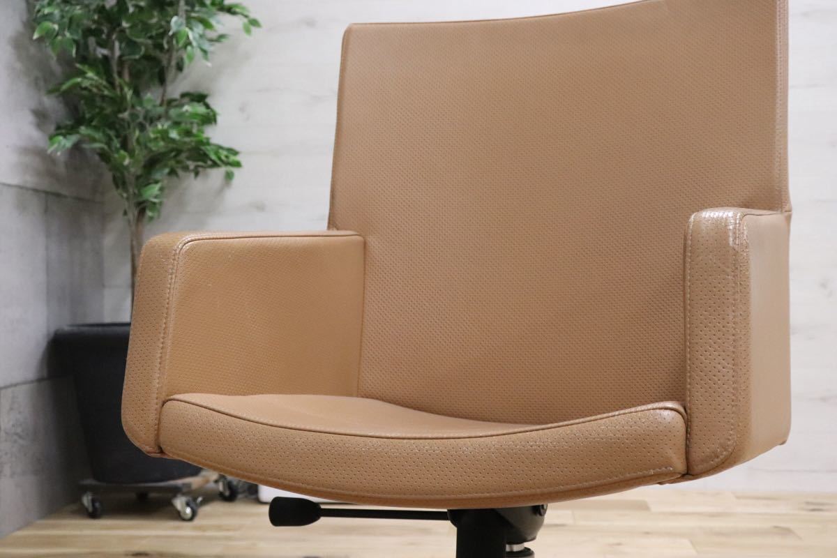 gmbk570G ○ INNO インノ ○ 希少 Harri Korhonen ヴィンテージ デスクチェア ワーキング 本革 北欧 検)ウェグナー モーエンセン