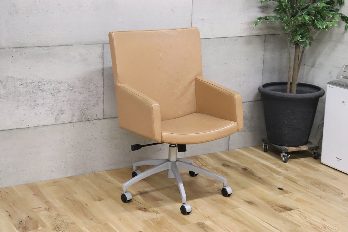 gmbk570G ○ INNO インノ ○ 希少 Harri Korhonen ヴィンテージ デスクチェア ワーキング 本革 北欧 検)ウェグナー モーエンセン