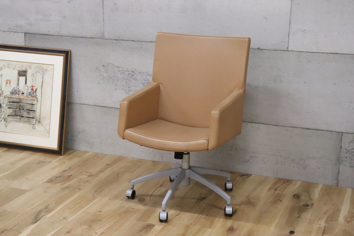 gmbk570J ○ INNO インノ ○ 希少 Harri Korhonen ヴィンテージ デスクチェア ワーキング 本革 北欧 検)ウェグナー モーエンセン