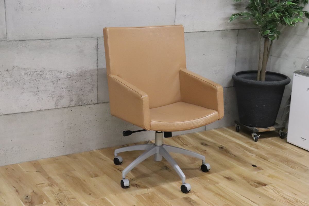 gmbk570J ○ INNO インノ ○ 希少 Harri Korhonen ヴィンテージ デスクチェア ワーキング 本革 北欧 検)ウェグナー モーエンセン