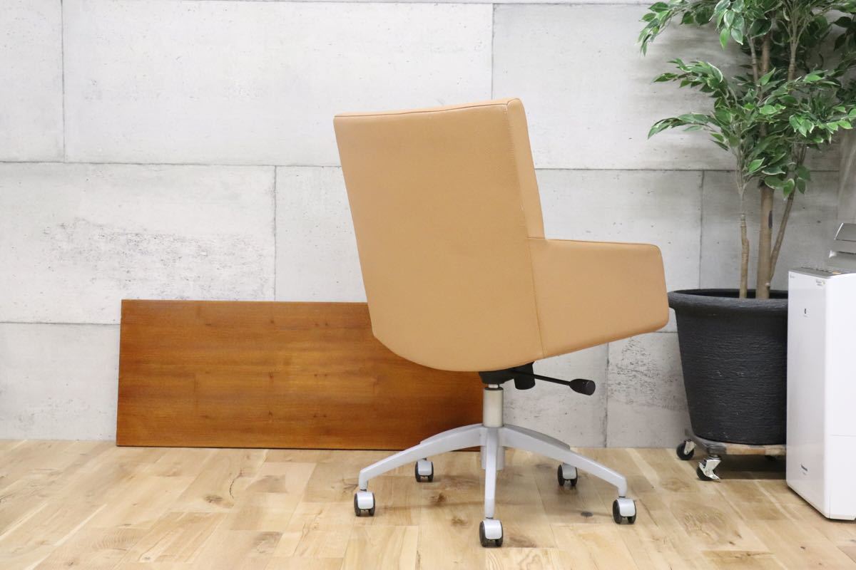 gmbk570I ○ INNO インノ ○ 希少 Harri Korhonen ヴィンテージ デスクチェア ワーキング 本革 北欧 検)ウェグナー モーエンセン