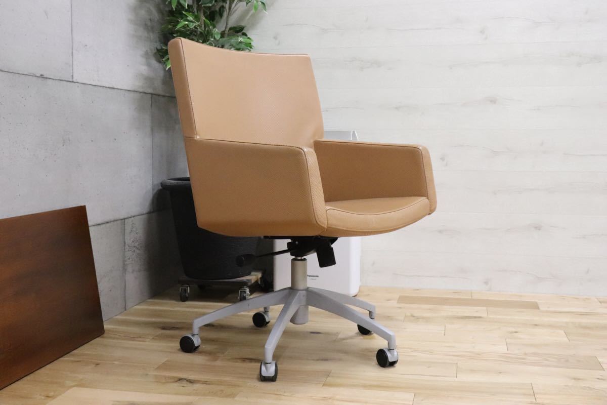 gmbk570I ○ INNO インノ ○ 希少 Harri Korhonen ヴィンテージ デスクチェア ワーキング 本革 北欧 検)ウェグナー モーエンセン