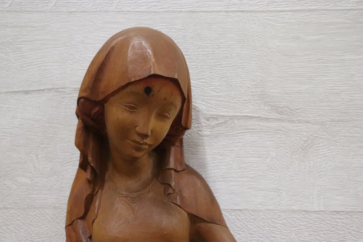 gmbp2 ○ マリア像 木彫 彫刻像 女性 オーストラリア 作家作品 壁掛 インテリア オブジェ