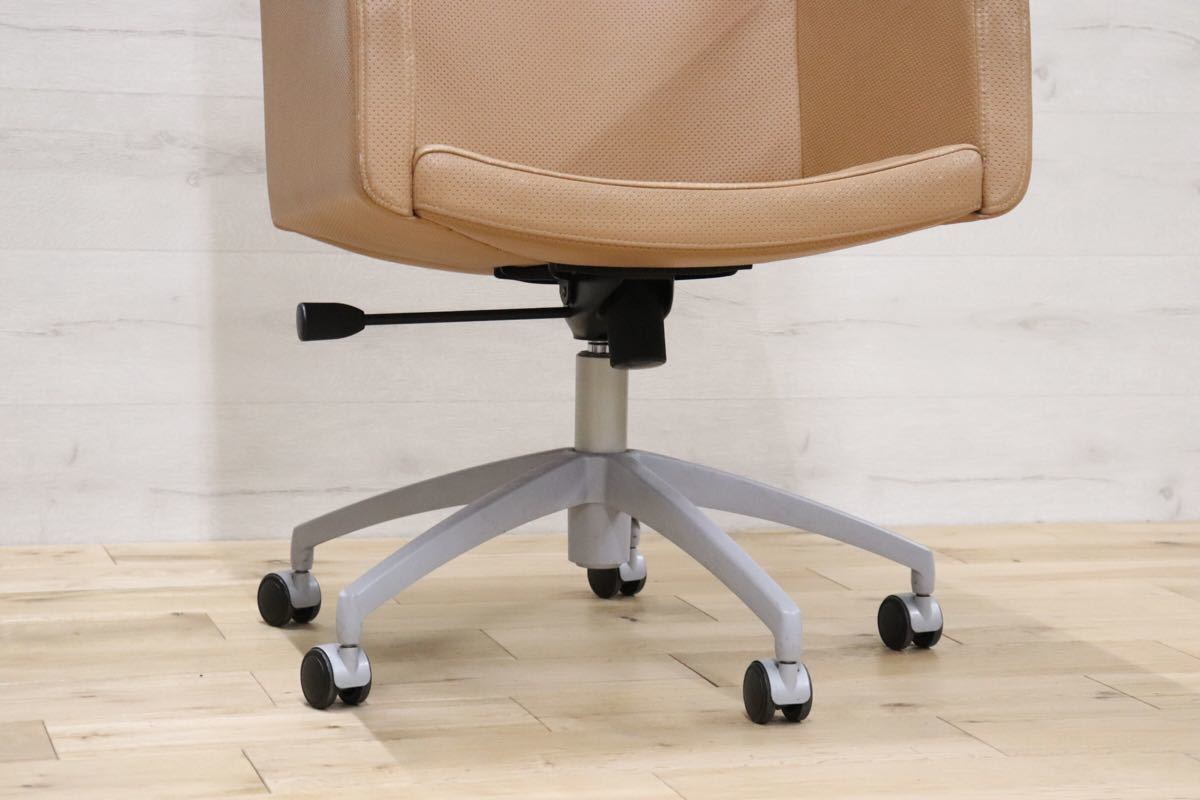 gmbk570H ○ INNO インノ ○ 希少 Harri Korhonen ヴィンテージ デスクチェア ワーキング 本革 北欧 検)ウェグナー モーエンセン