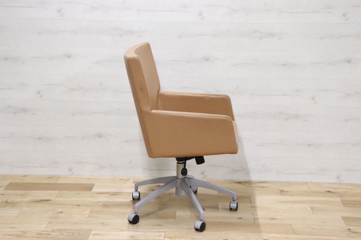 gmbk570H ○ INNO インノ ○ 希少 Harri Korhonen ヴィンテージ デスクチェア ワーキング 本革 北欧 検)ウェグナー モーエンセン