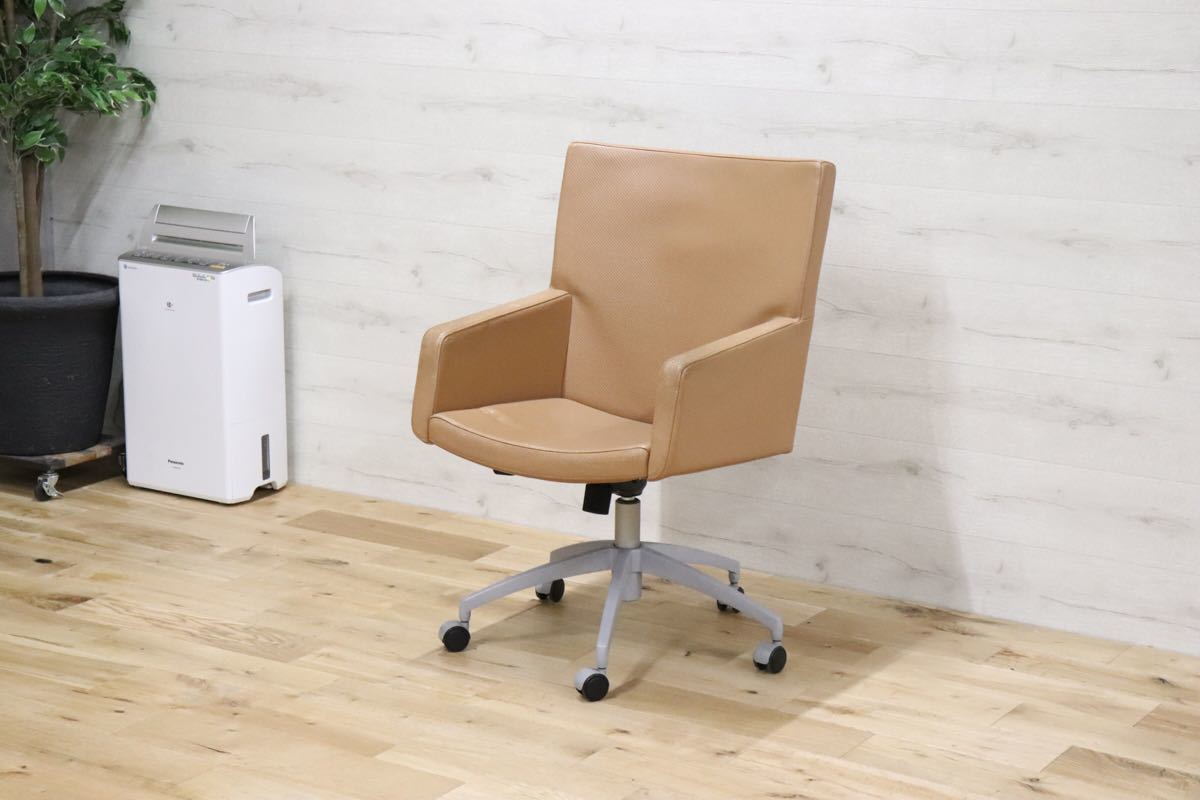 gmbk570H ○ INNO インノ ○ 希少 Harri Korhonen ヴィンテージ デスクチェア ワーキング 本革 北欧 検)ウェグナー モーエンセン