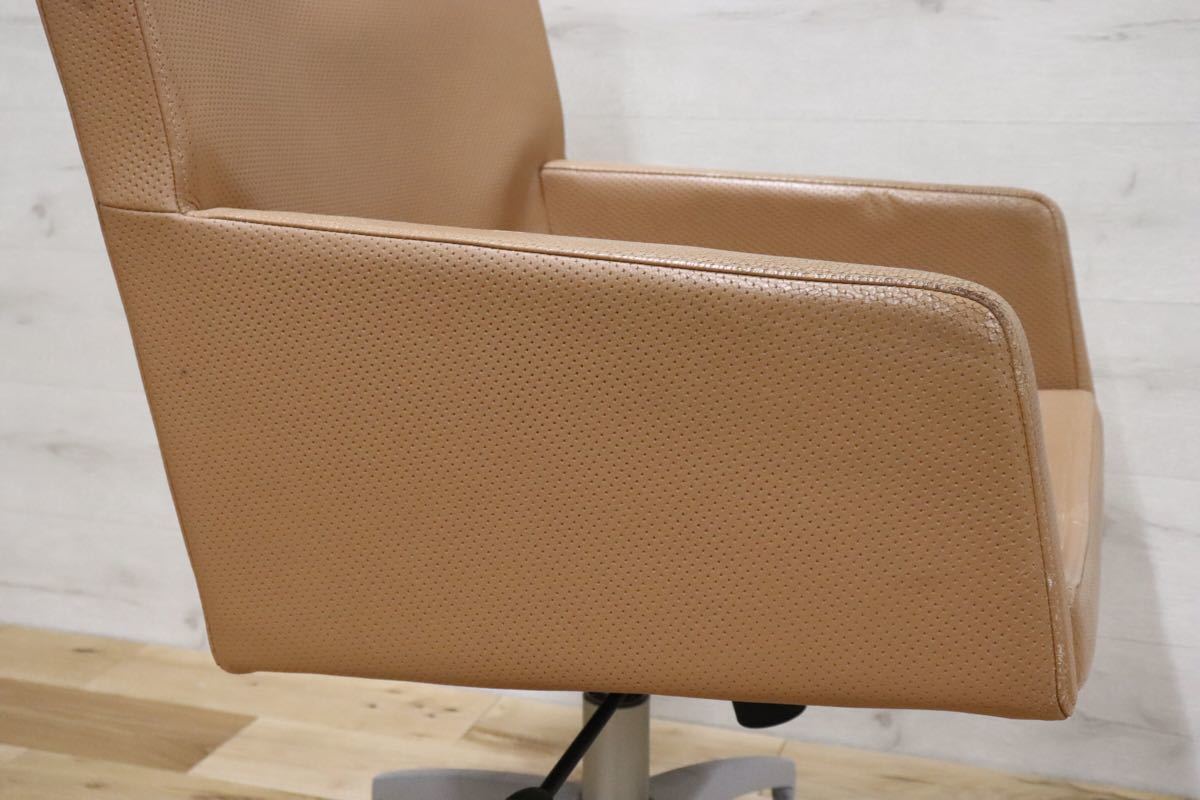 gmbk570H ○ INNO インノ ○ 希少 Harri Korhonen ヴィンテージ デスクチェア ワーキング 本革 北欧 検)ウェグナー モーエンセン
