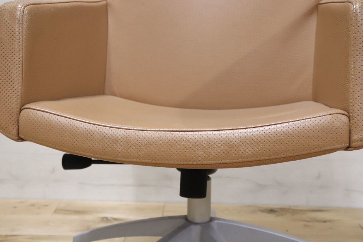 gmbk570L ○ INNO インノ ○ 希少 Harri Korhonen ヴィンテージ デスクチェア ワーキング 本革 北欧 検)ウェグナー モーエンセン